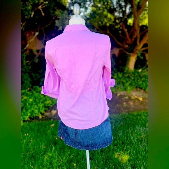 Eddie Bauer Lavender 3/4 quarter sleeves Button-Up Shirt - Picture 5 of 6